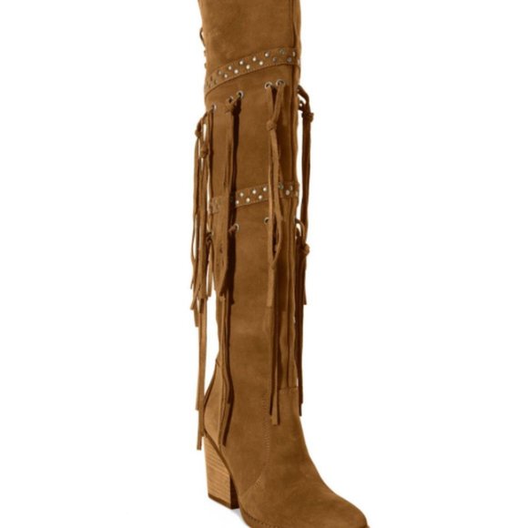 FRINGE SUEDE OVER-THE-KNEE BOOT - Picture 5 of 5